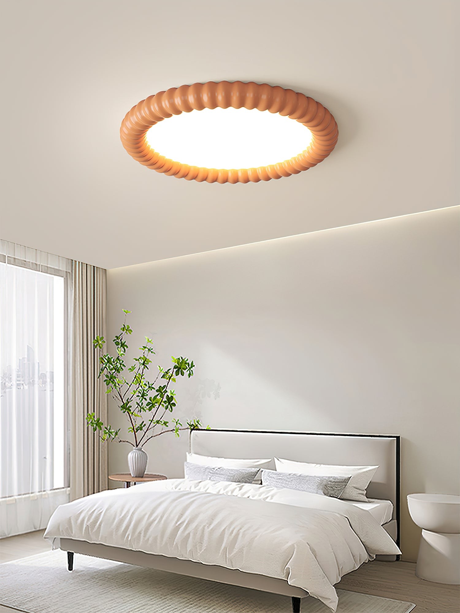 Cream Style Ripple Ring Ceiling Lamp M525