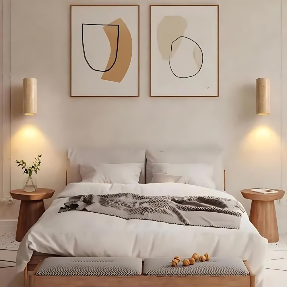 Wabi-Sabi Aura Travertine Wall Light D798