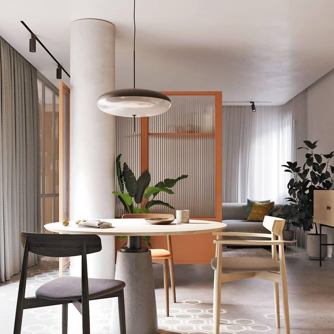 Modern Elliptical Shape Pendant Light