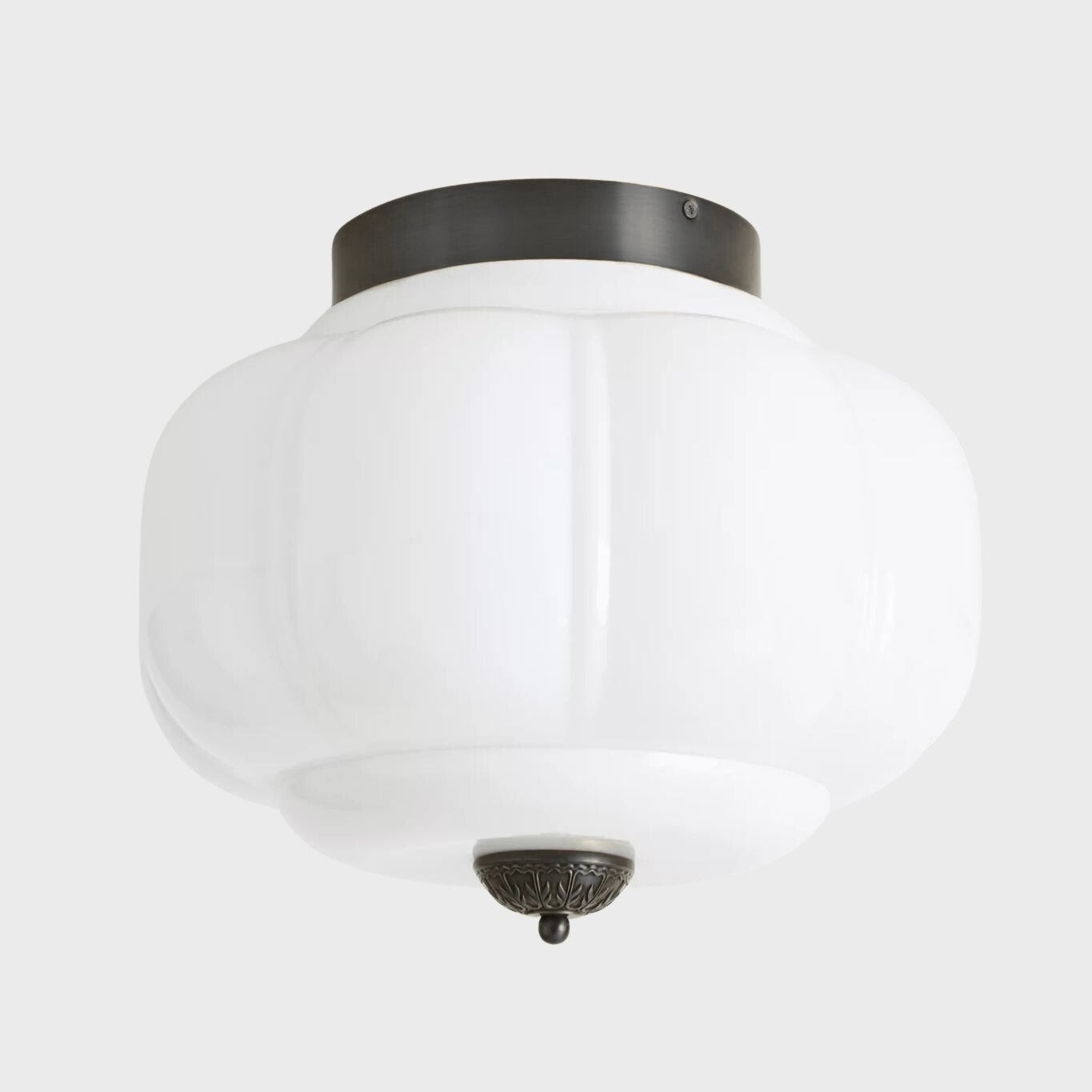 Vintage Eloise Milk Glass Flush Mount Ceiling Light - Vintage Charm Soft Glow T287