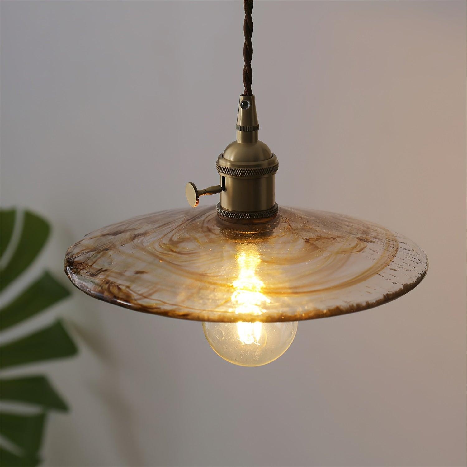 Brass Vintage Clear Glass Pendant Light M34