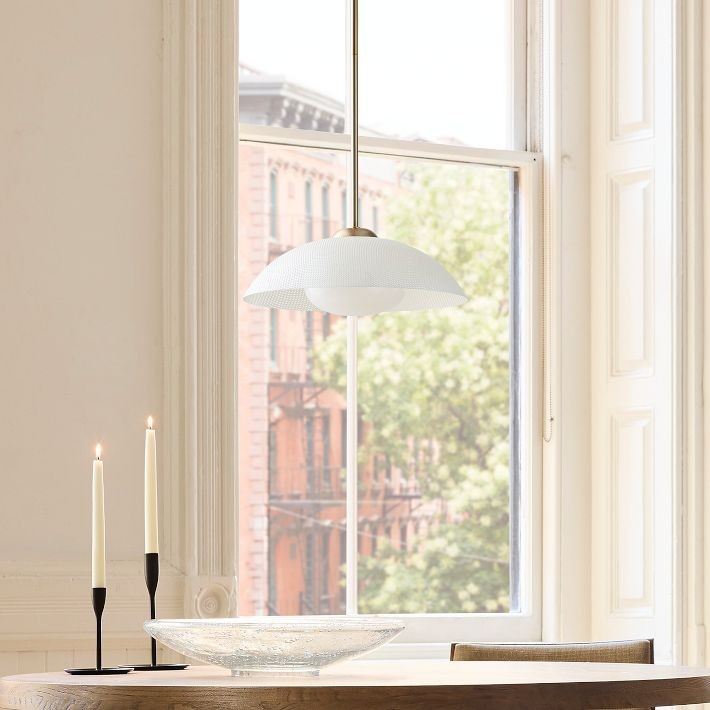 Elorina Pendant Light - Perforated Metal Shade, Champagne Bronze T042
