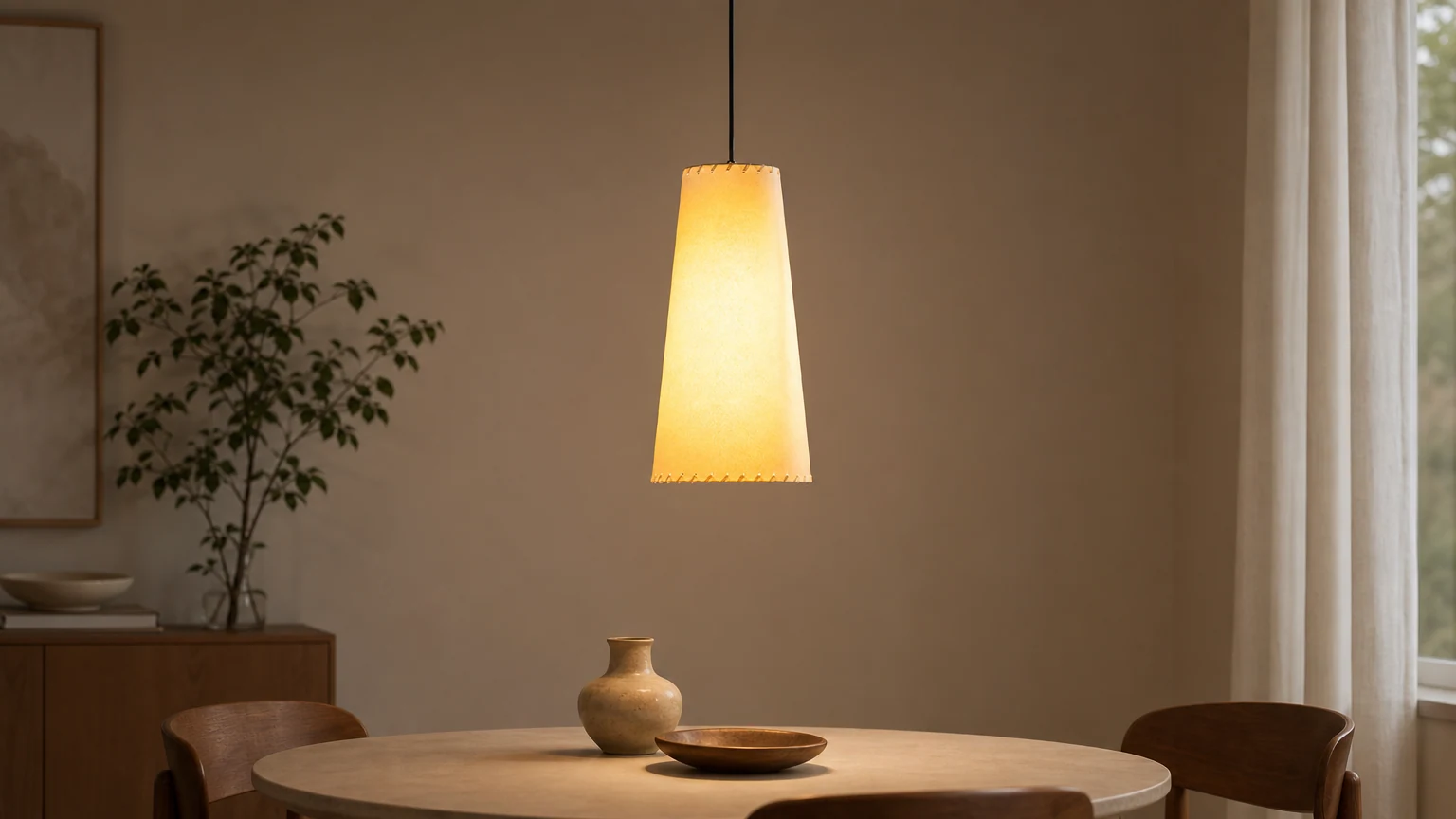 Lampa wisząca Hemline D222 w ciepłej scenerii wnętrza