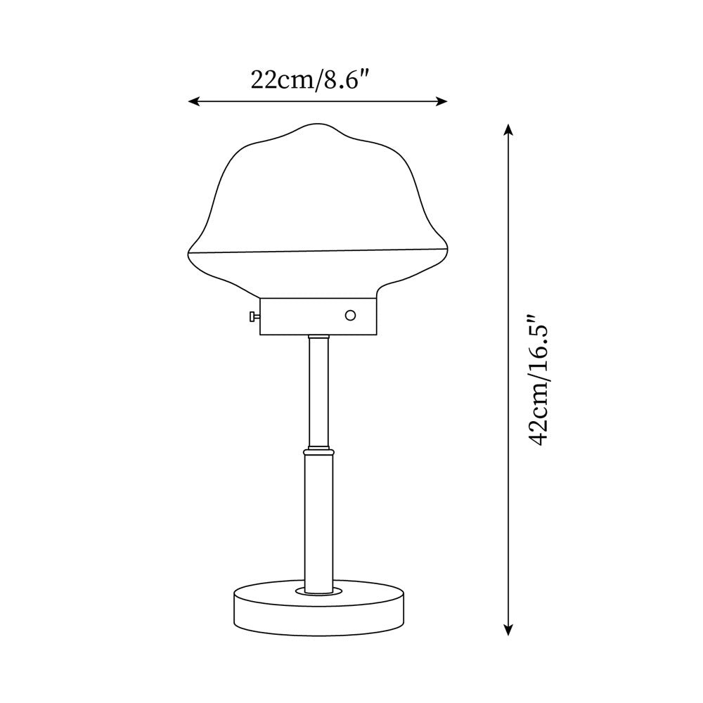 Mid Century Vintage Walnut Glass Table Lamp M395