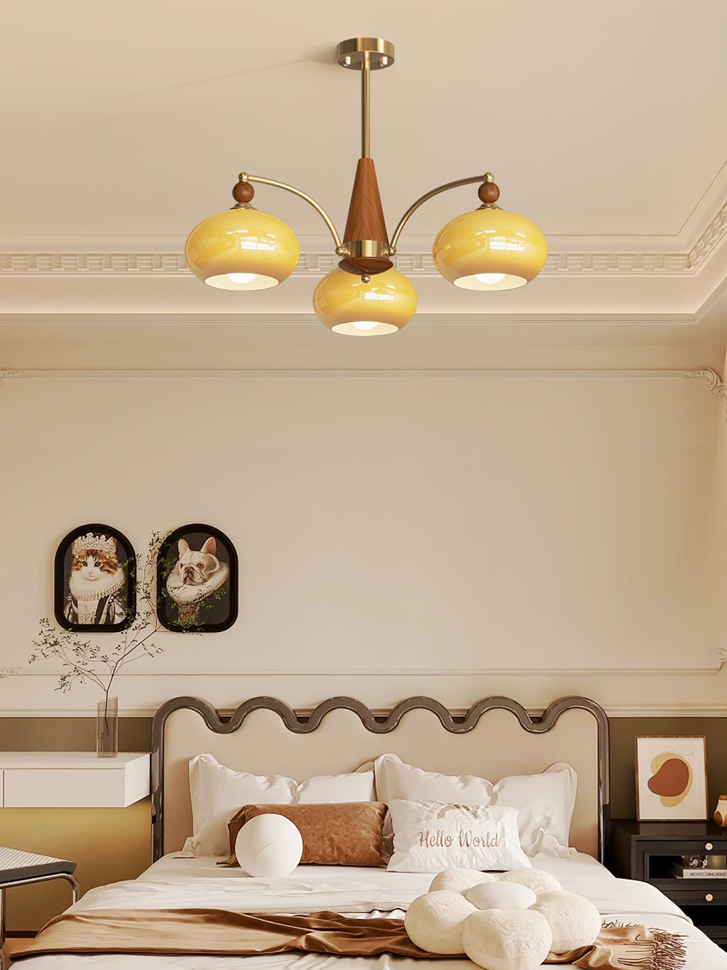 Vintage Multihead Persimmon Chandelier M431