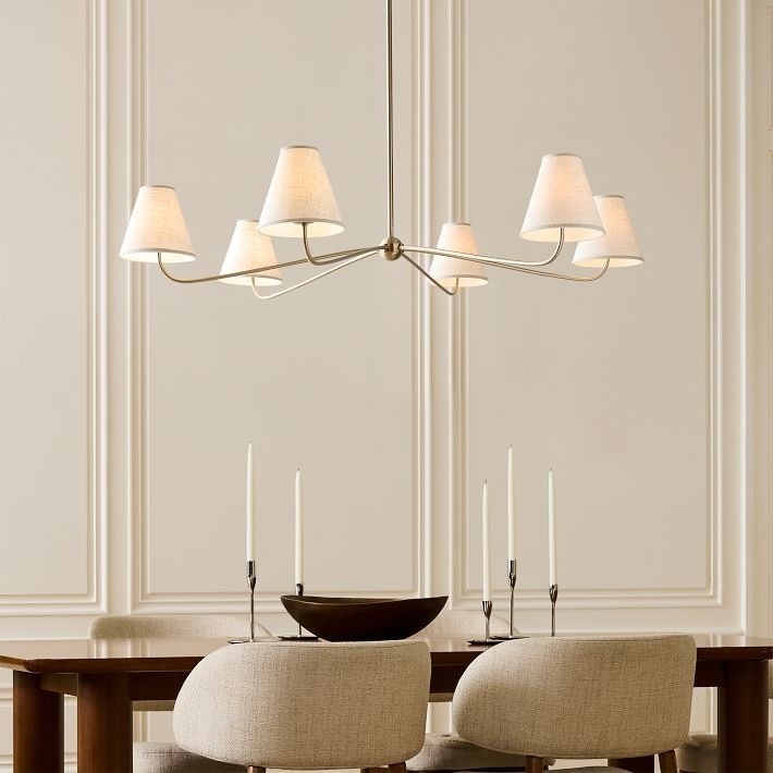 Fibura Elegant Linen Shade Chandelier – Modern Design for Living Room & Office T247