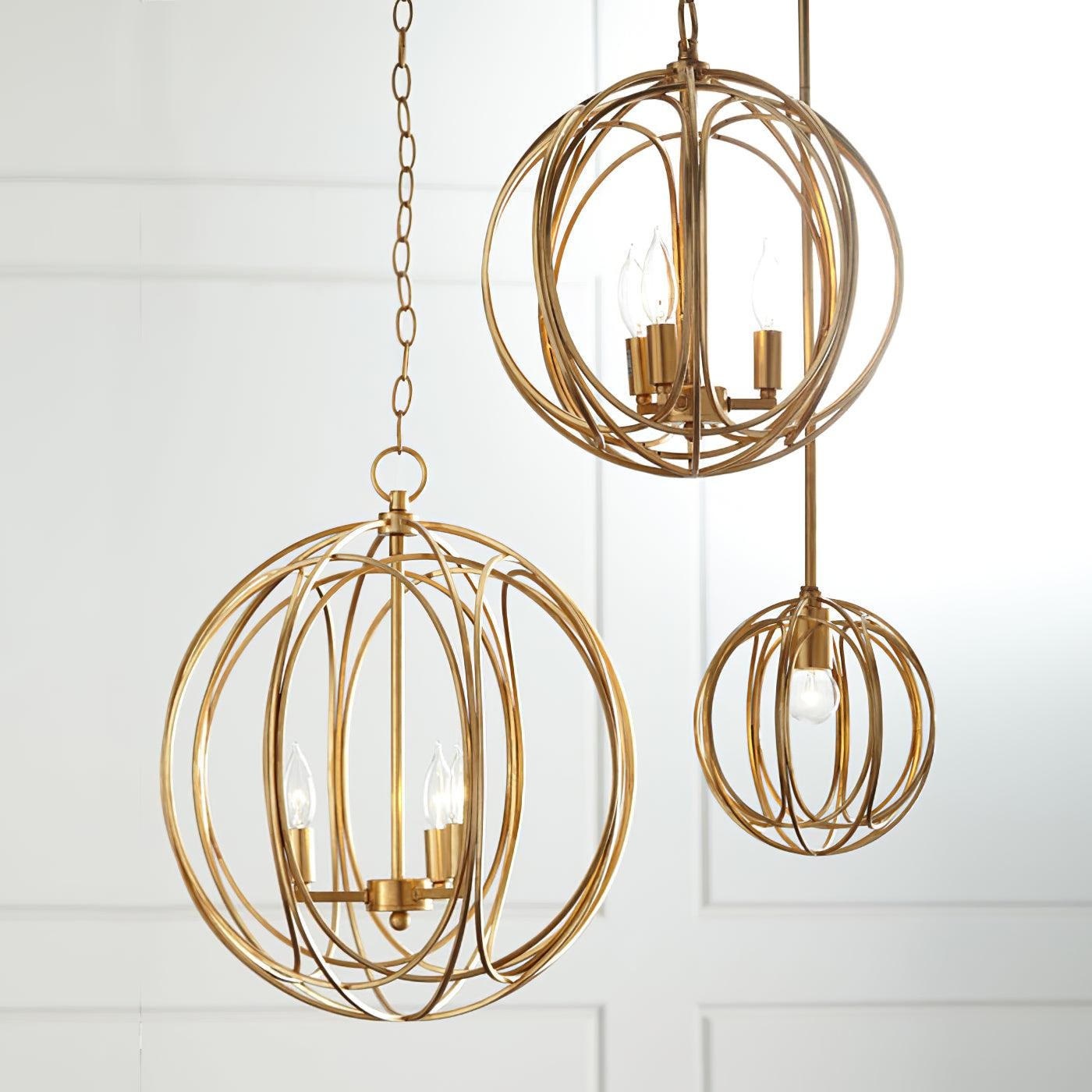 Hollow Metal Line Retro Pendant Light M42