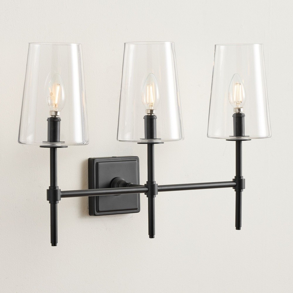 Derlina Multi-Head Candlestick Clear Glass Wall Lamp – Retro Metal Sconce T185