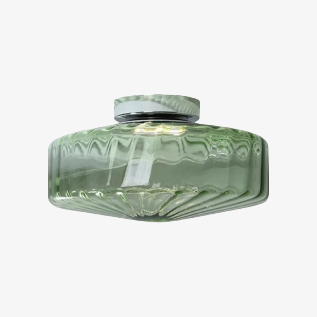 Ripplara Water Ripple Glass Ceiling Lamp with Vintage Style - Flush Mount Design for Bedroom T578