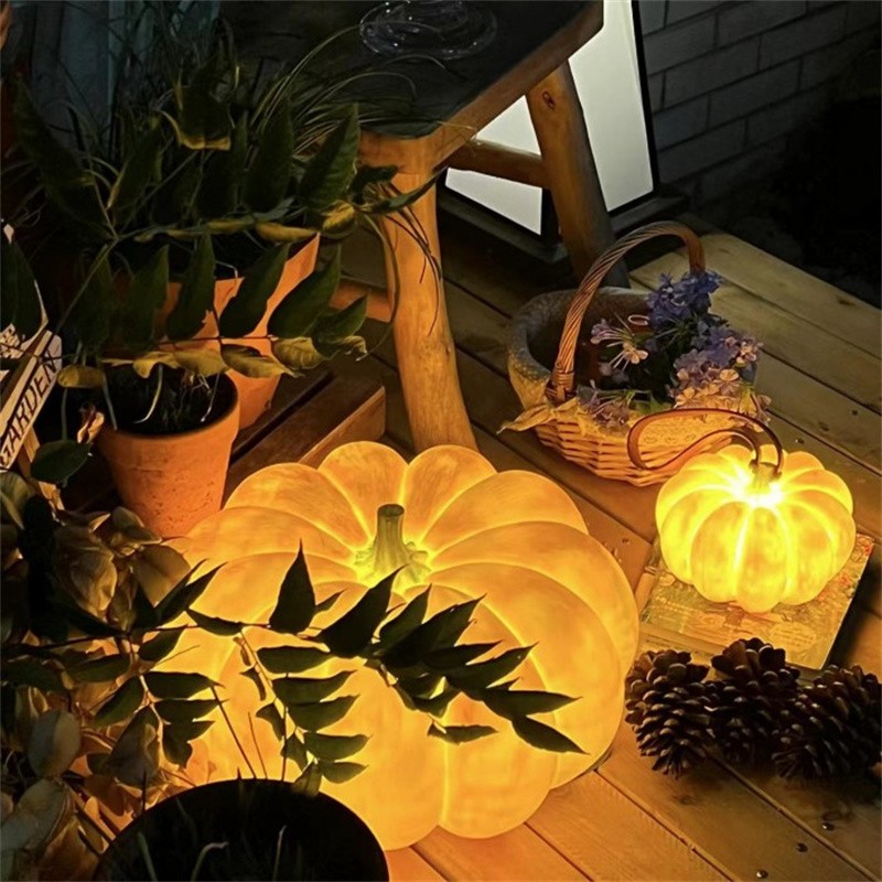 Pumpkin Resin Portable Table Lamp For Halloween Decorations S165