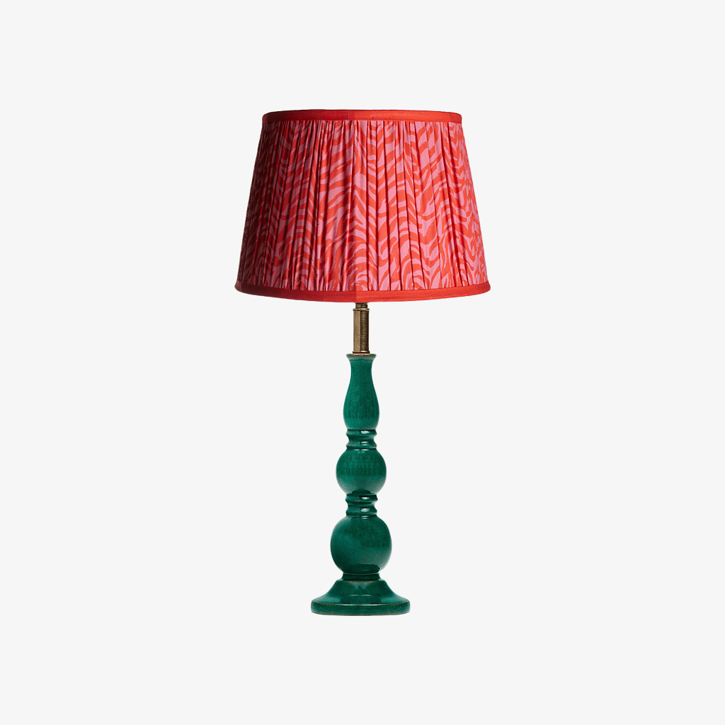 Grainora Table Lamp with Wooden Grain Base - Fabric Lampshade for Living Rooms T568