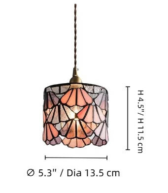Schemat wymiarowy lampy wiszącej Vintagia pokazujący średnicę i wysokość