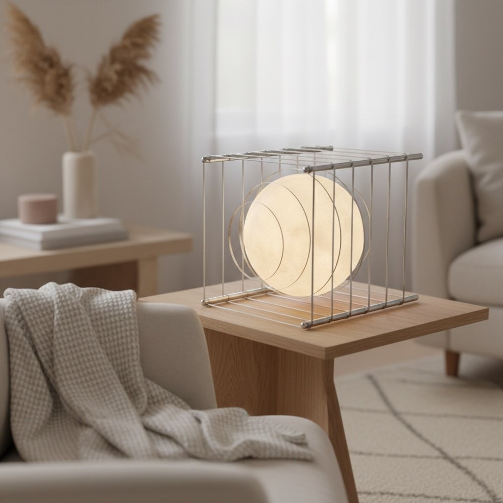 Afterglow Series Moon Cube Geometric Sphere Table Lamp - Modern Style Bedroom Decor T501