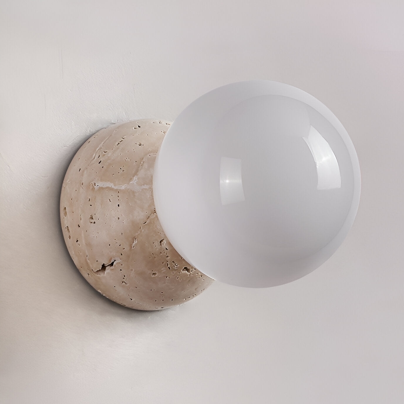 Travertine Round Glass Wall Fixture D939