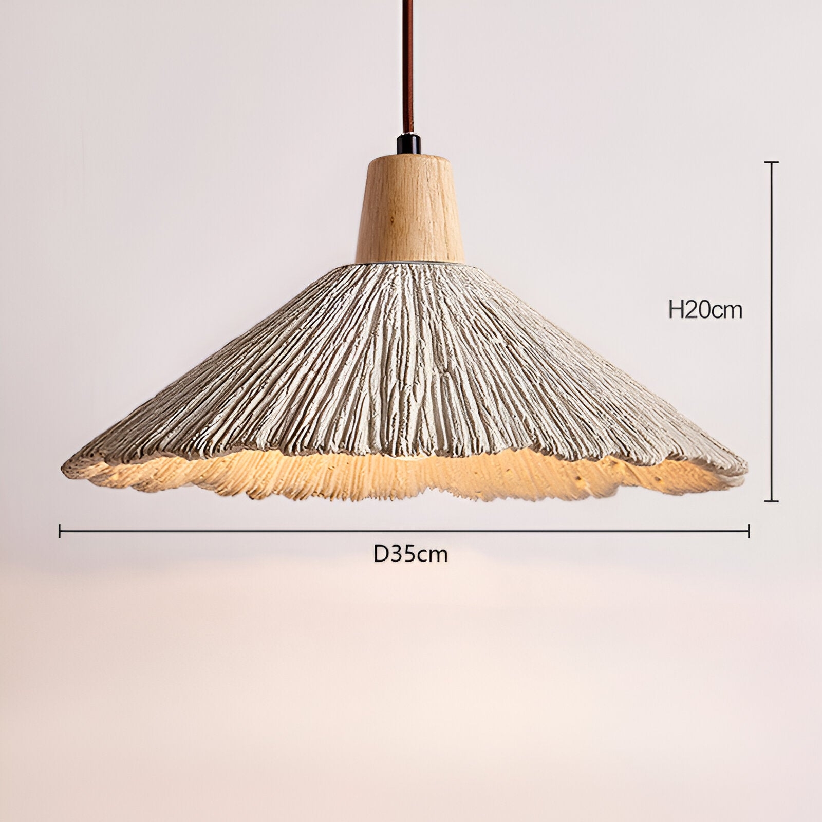 Cream Retro Wabi-Sabi LED Pendant Light D919
