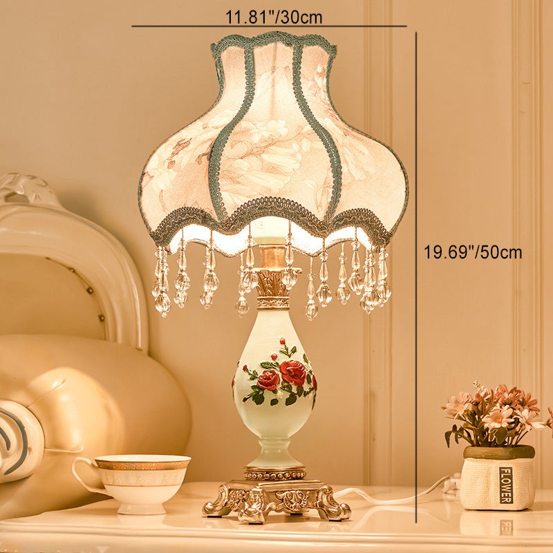 Classic European Vase Base Resin Fabric Table Lamp M108