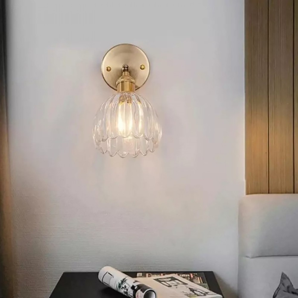 Retro Flower Bud Tulip Glass Wall Lamp S98