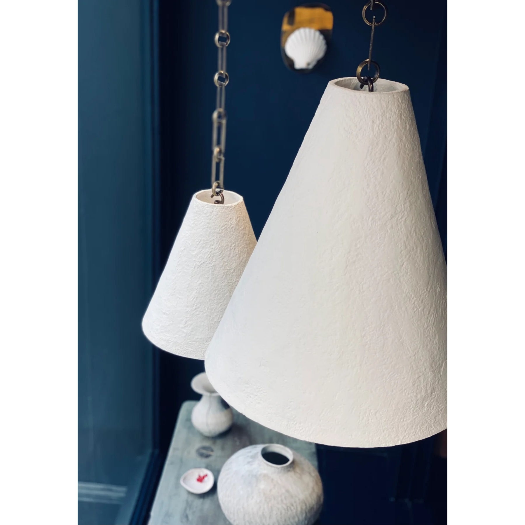 White Plaster Pendant Lamp D641