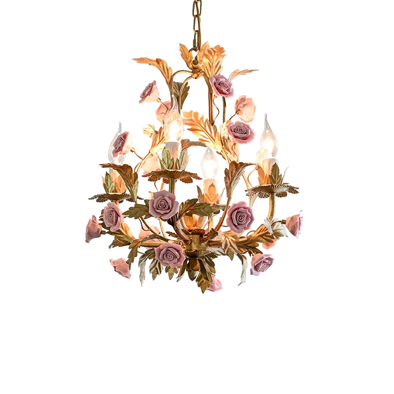 Ceramic Rose Chandelier D673