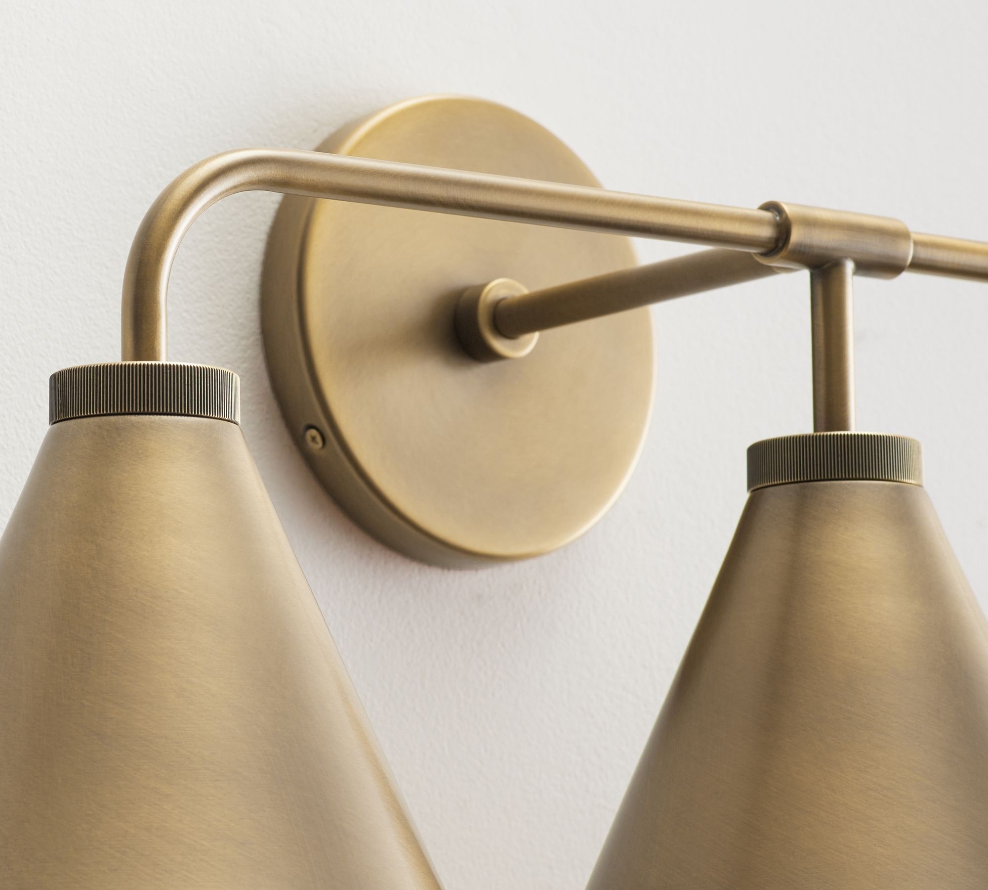 Korvi Iron Tapered Sconce Light - Wall Fixture in Black or Brass T125