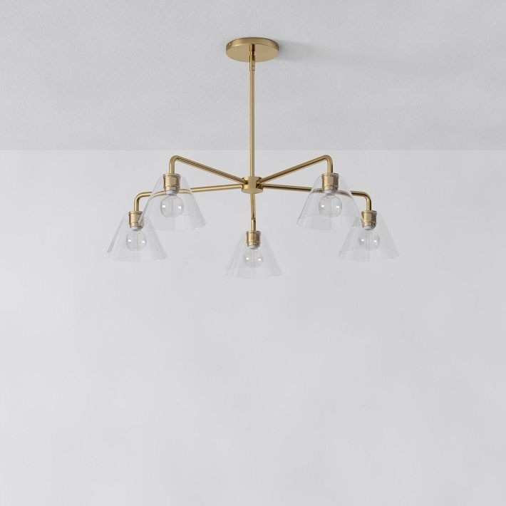 Conica Sculptural 5-Light Cone Chandelier - Modern Glass Lighting for Home T230