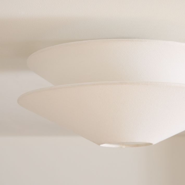 Solivara Contemporary Milky White Linen Ceiling Lamp for Living Room T112