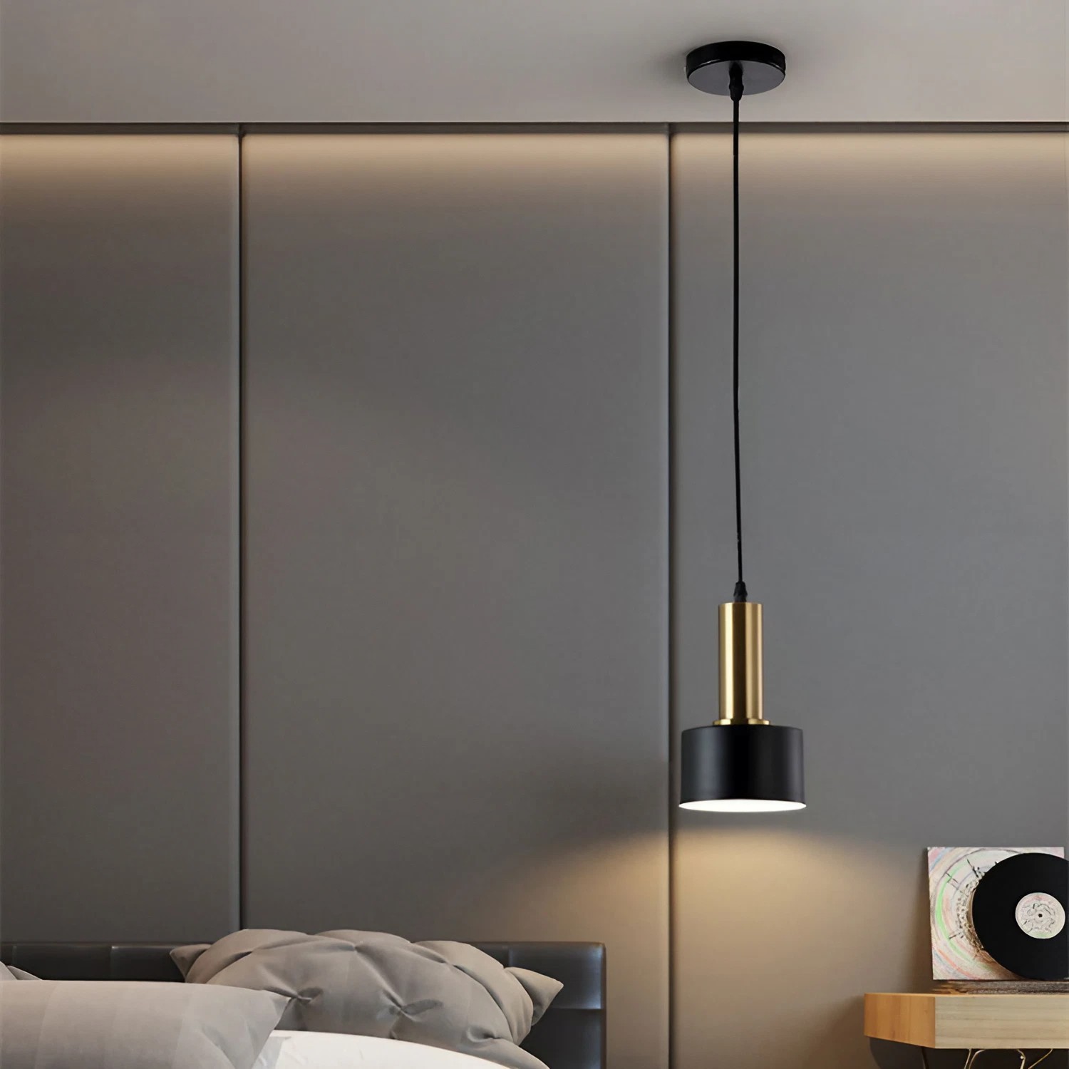 Nordic Brass Bedroom Pendant Light Modern Bar Pendant Light S95
