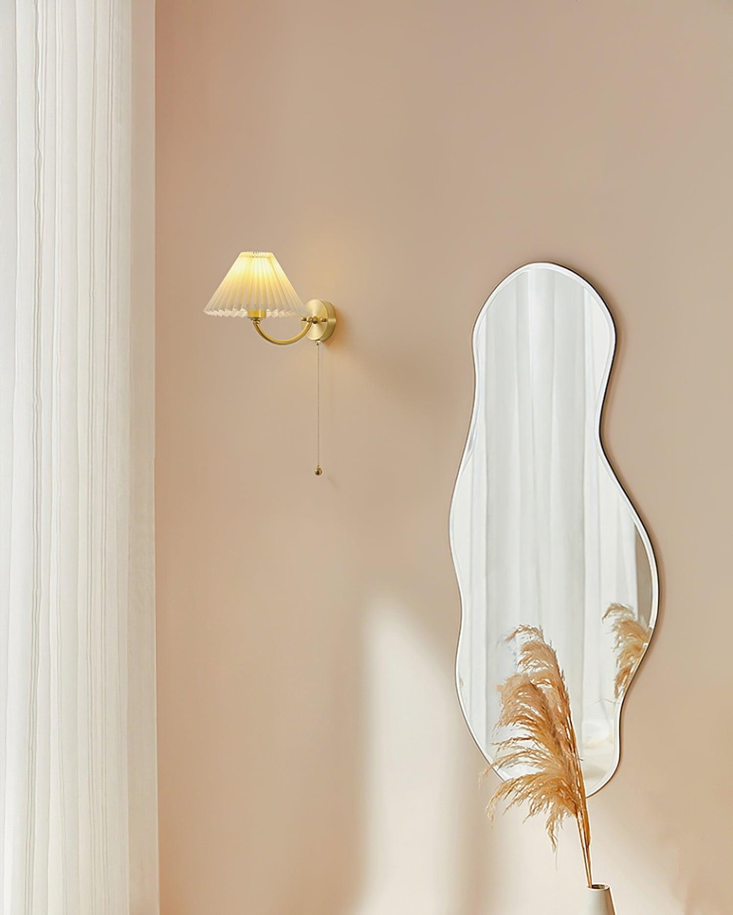 Modern Minimalist Luxury Fabric Brass Wall Lamp For Living Room M437