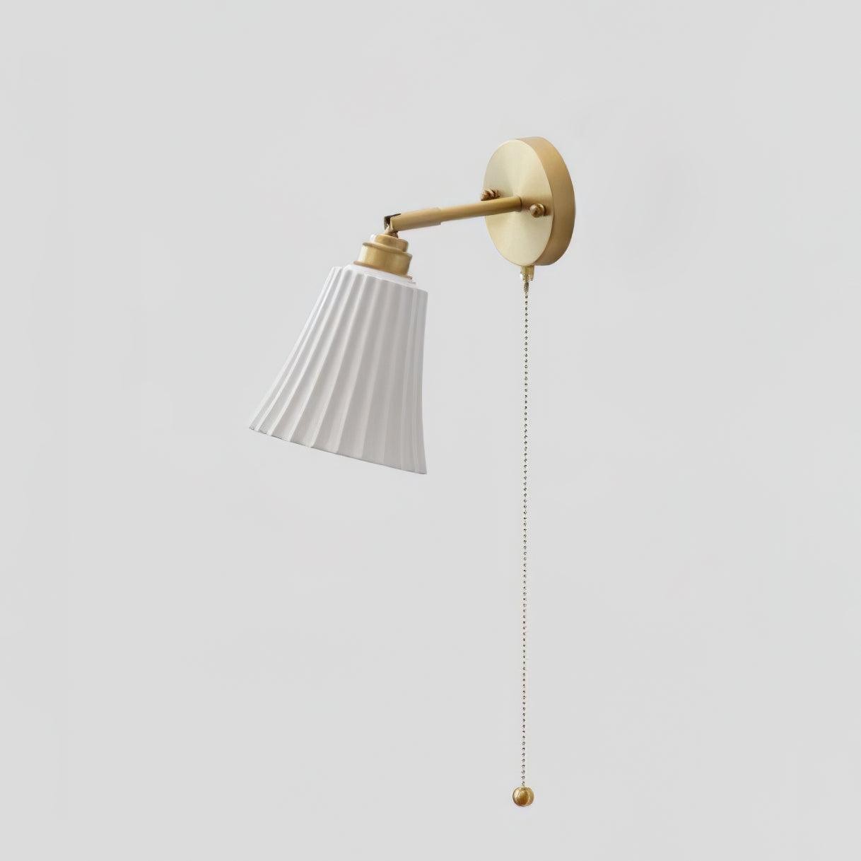 Modern Pull Cord Metal Ceramics Indoor Wall Lamp for Bedroom M506