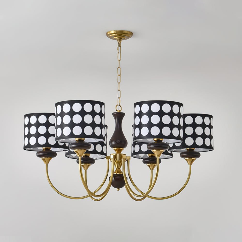 Geometry Black Polka Dots Fabric Chandelier S364