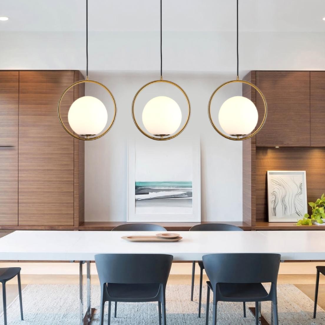 Modern Geometric Metal Pendant Light