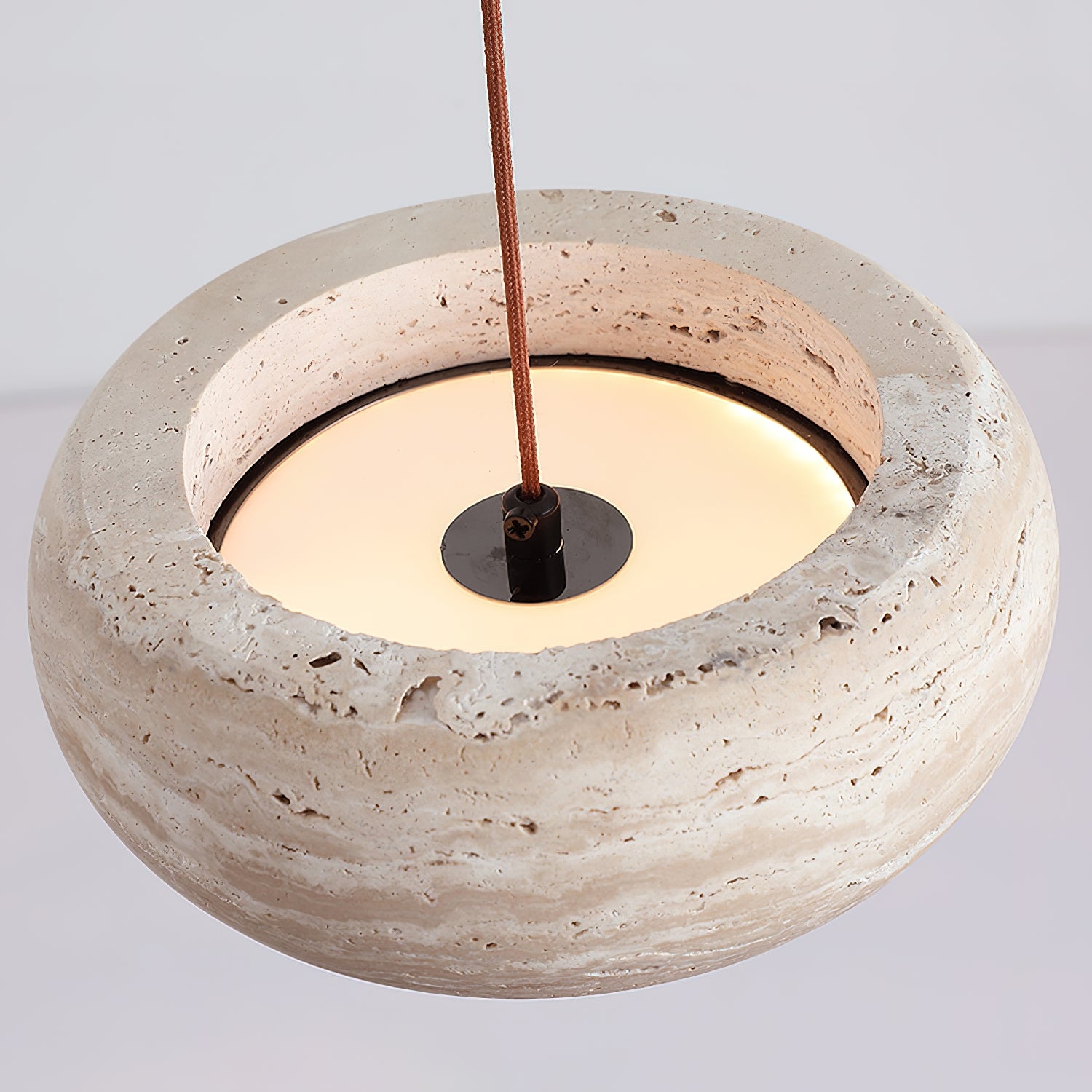 Travertine Drum Pendant Lamp D608