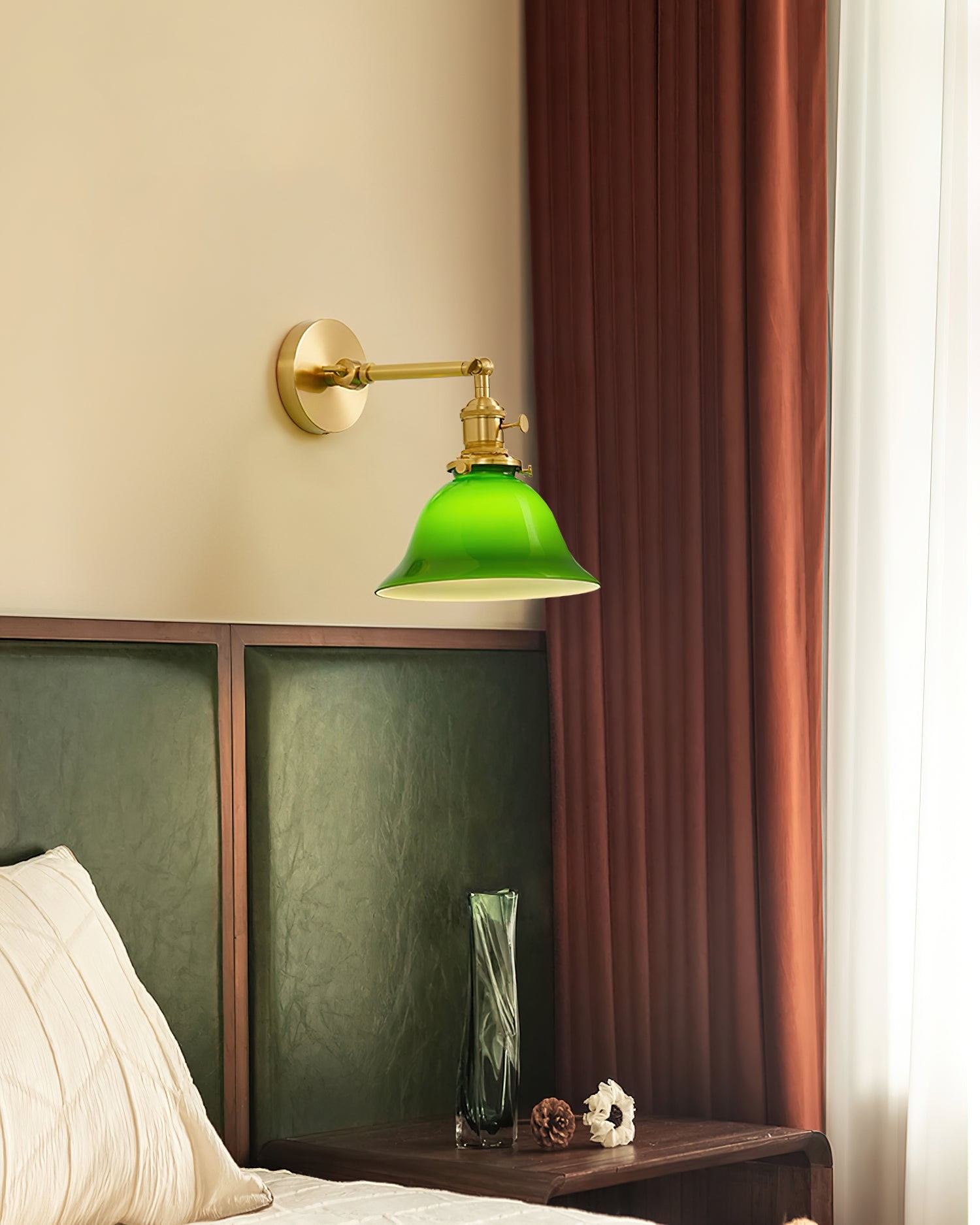 Personalized Green Bell-Shaped Wall Lamp M256