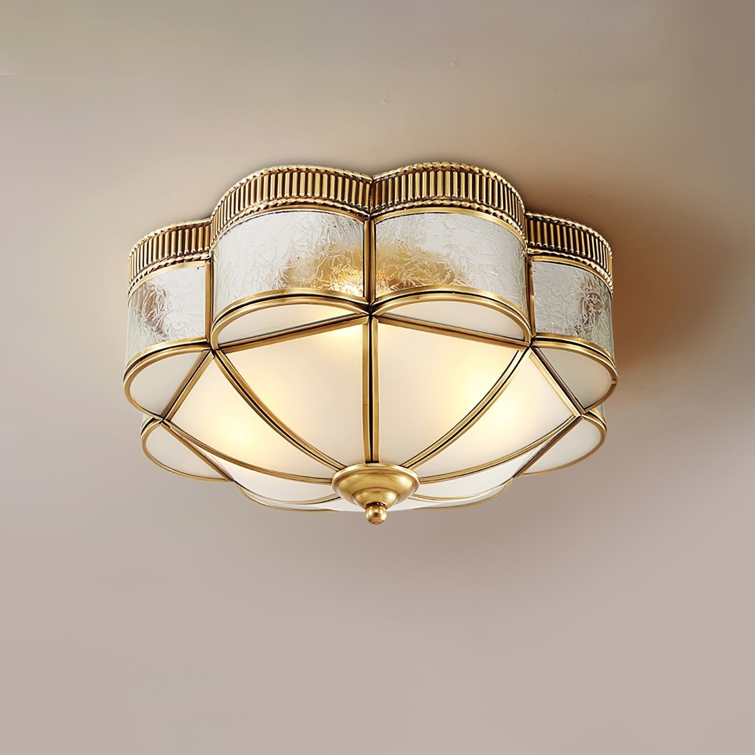 Brass Domed Flush Ceiling Lamp M572