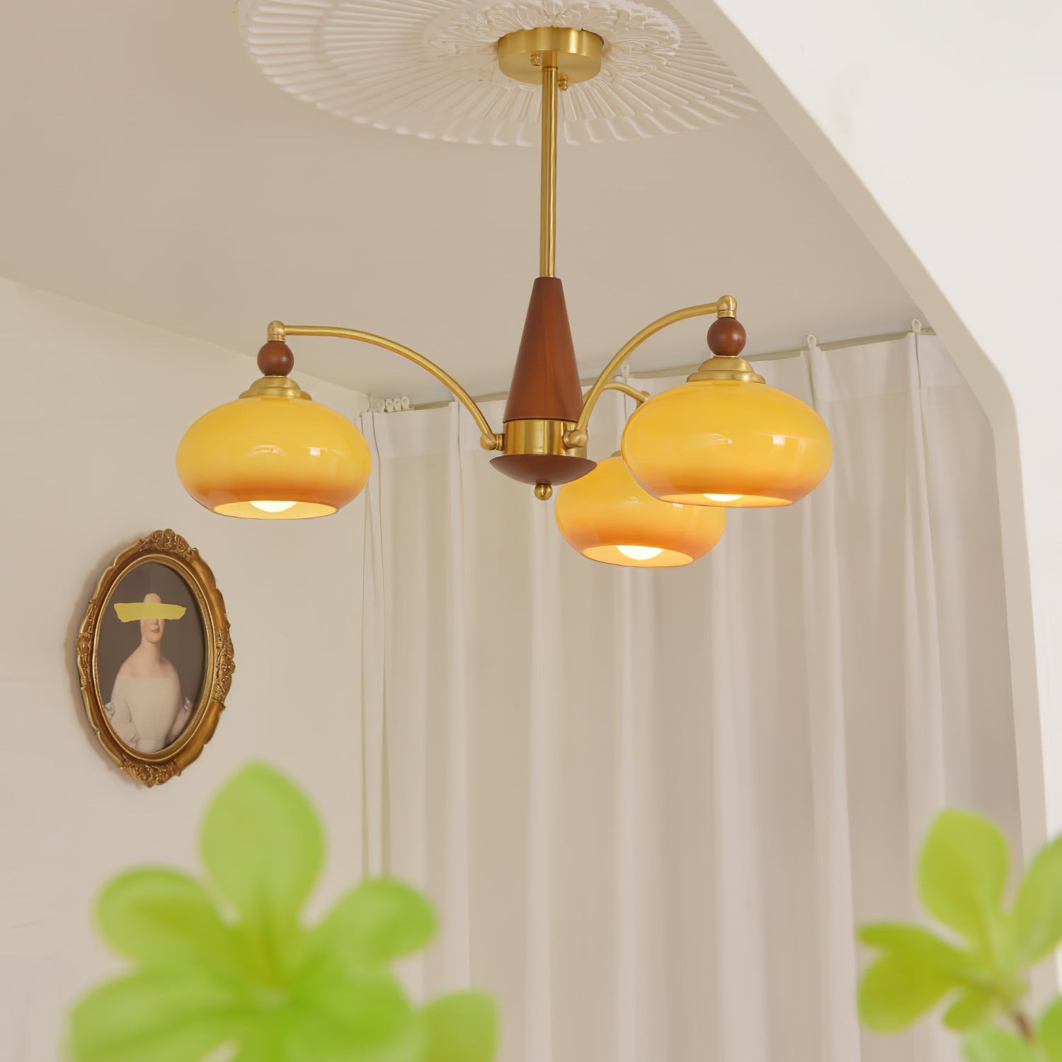 Vintage Multihead Persimmon Chandelier M431