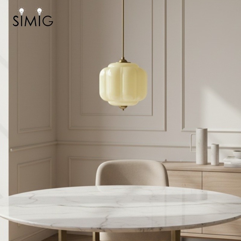 Vintage Cream Glass Pendant Light – Eloise Retro Chandelier S195