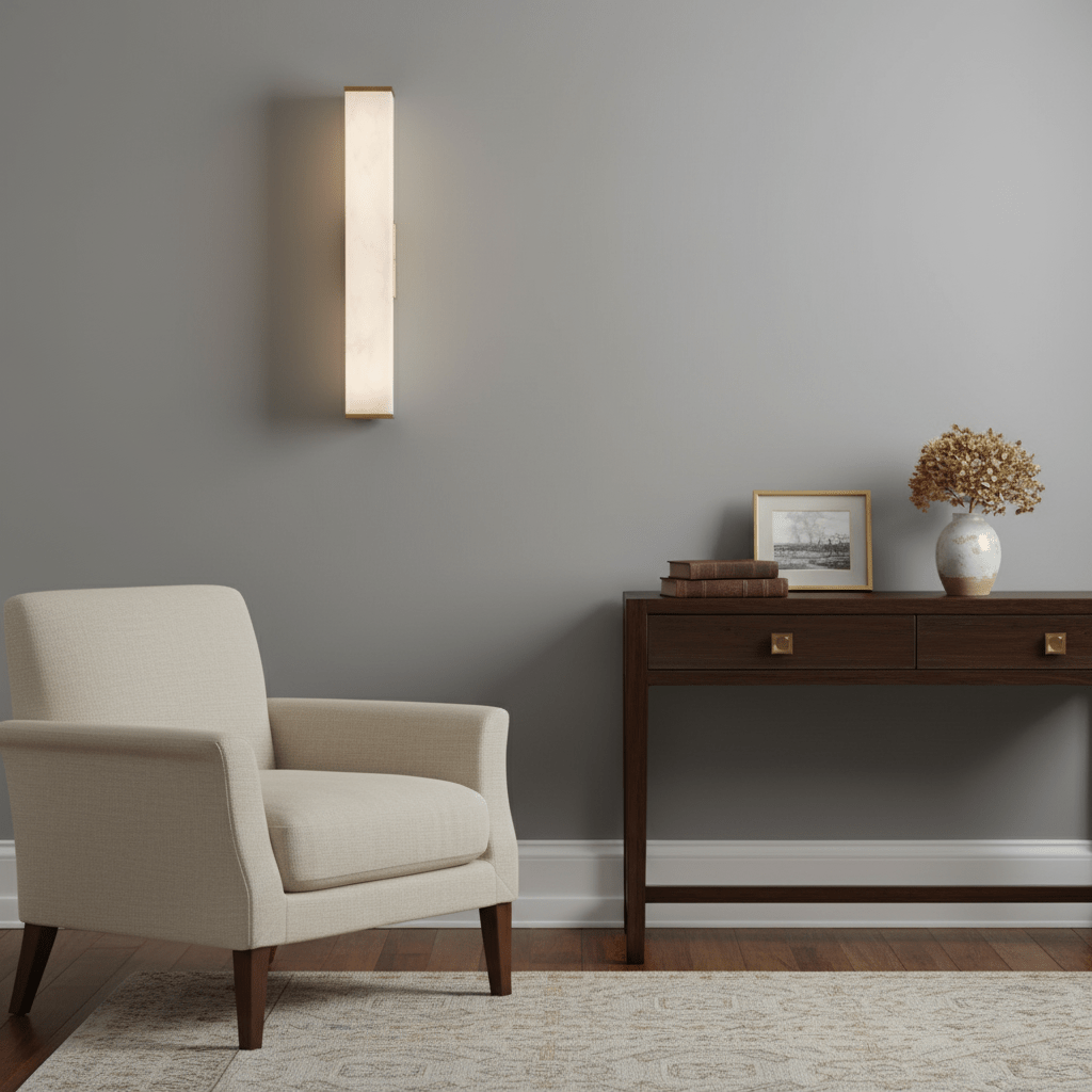 Cuboid Alabaster Wall Light D398