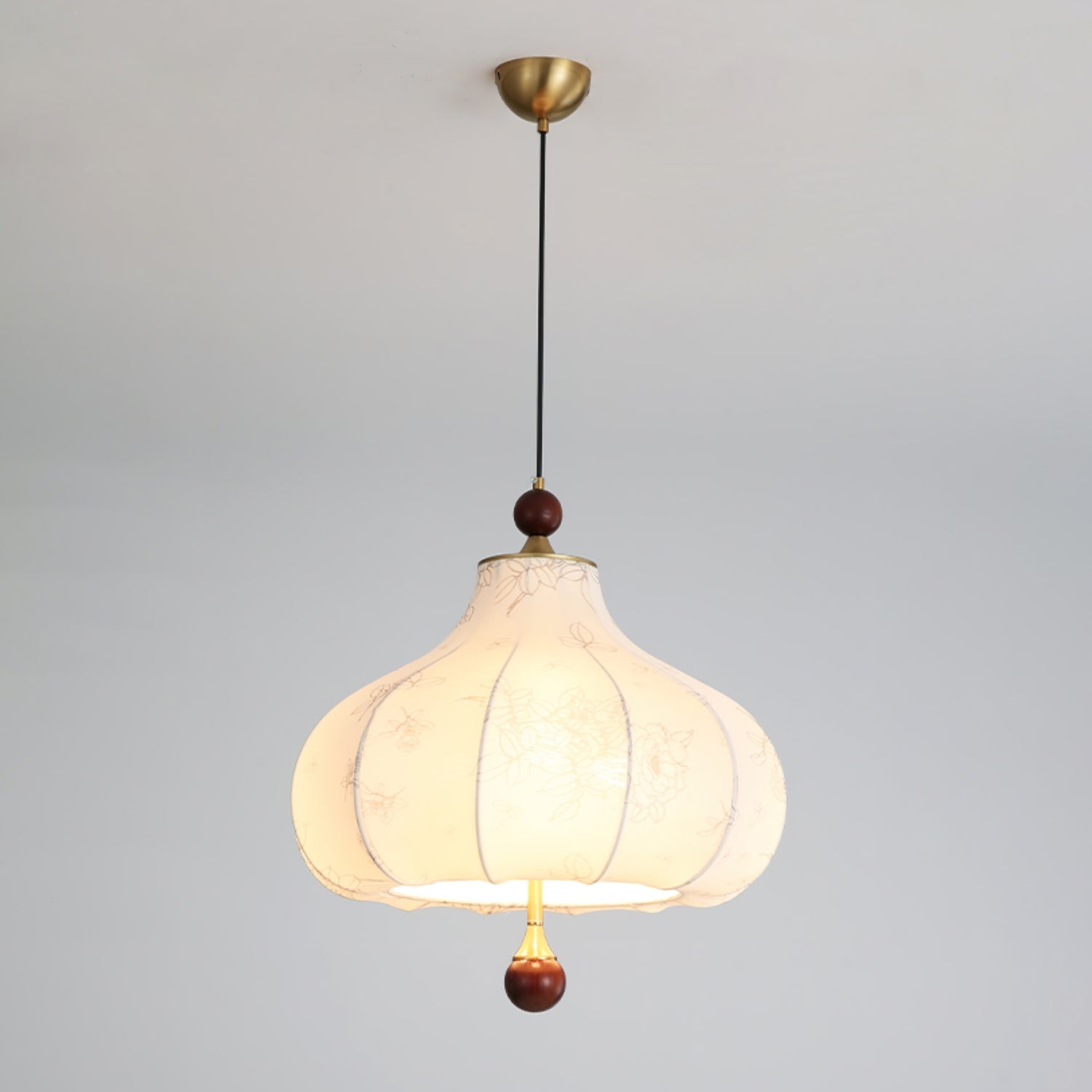French Retro Fabric Pattern Pendant Lamp M77