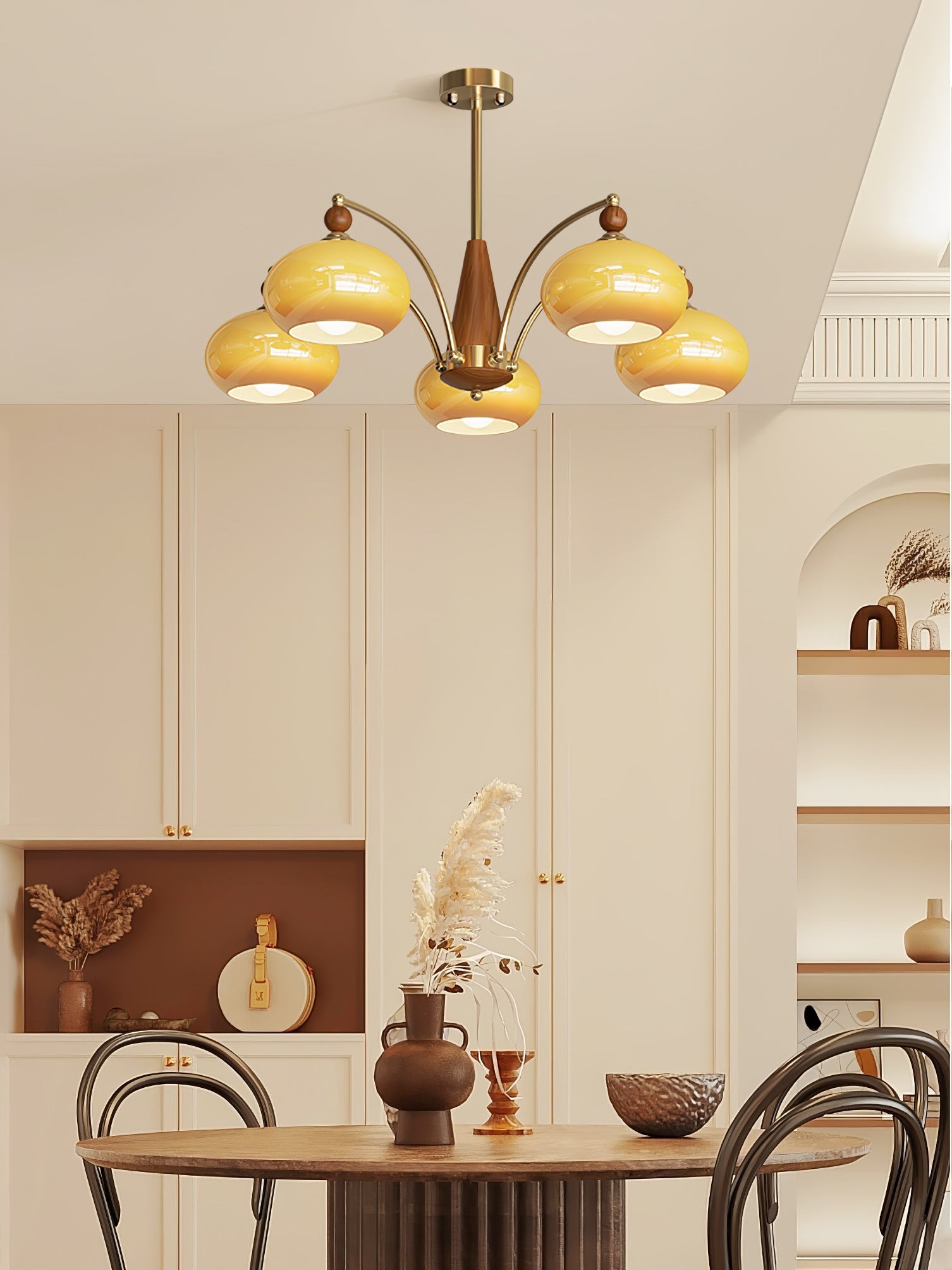 Vintage Multihead Persimmon Chandelier M431