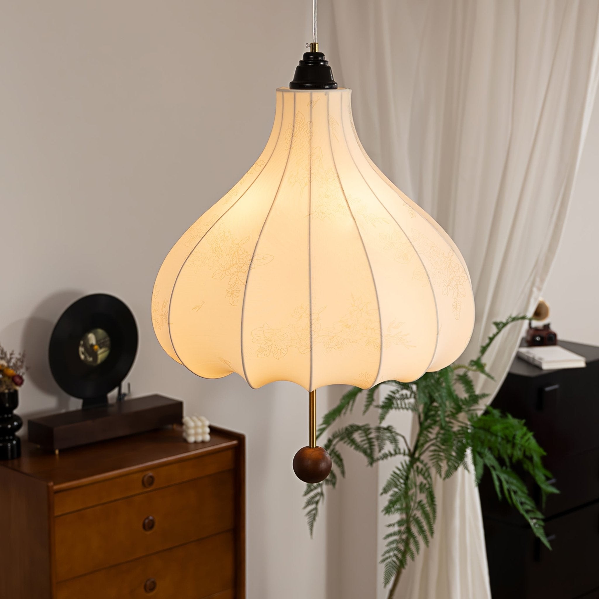 Retro Chestnut Fabric Pendant Light M568