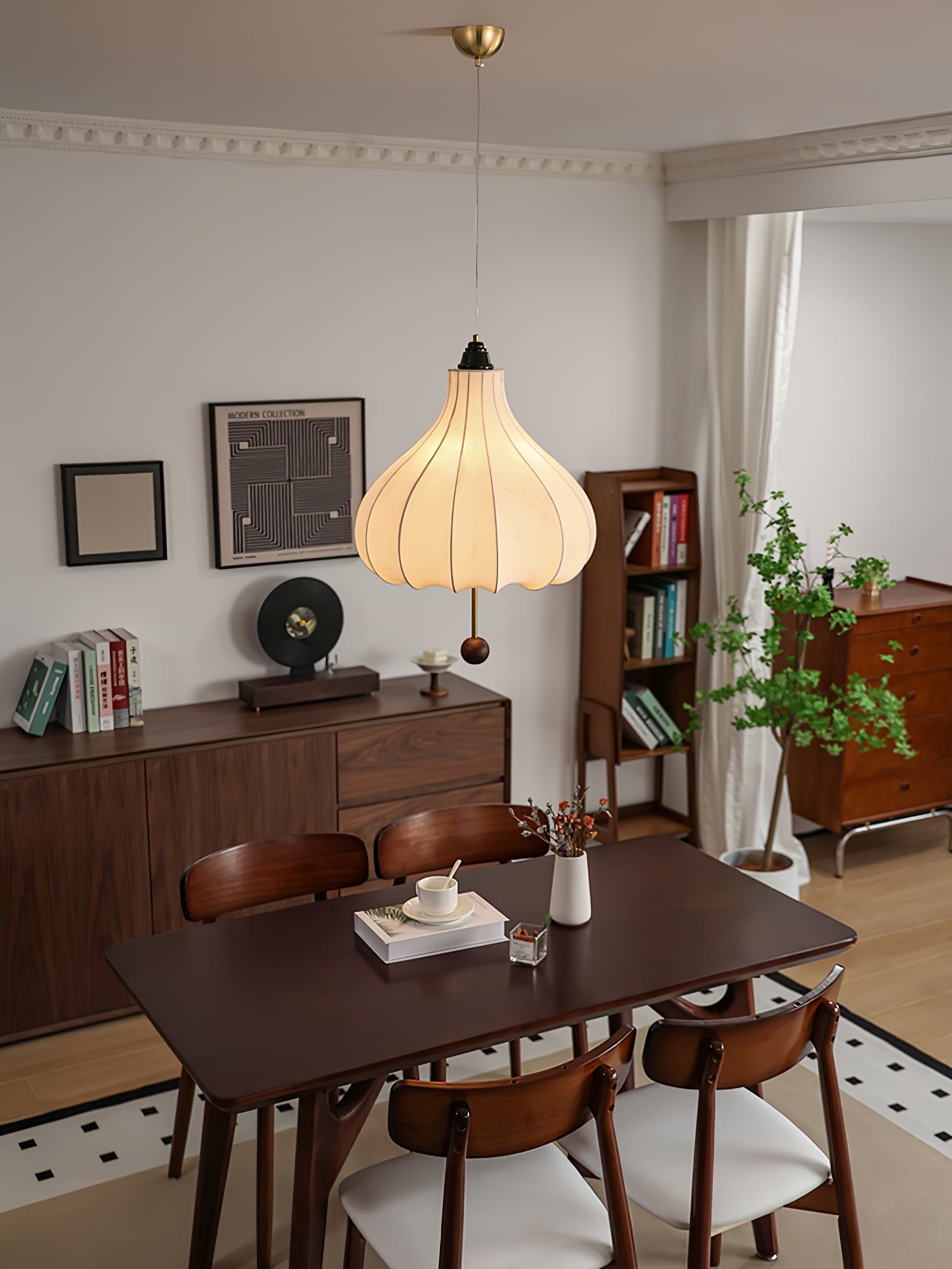 Retro Chestnut Fabric Pendant Light M568