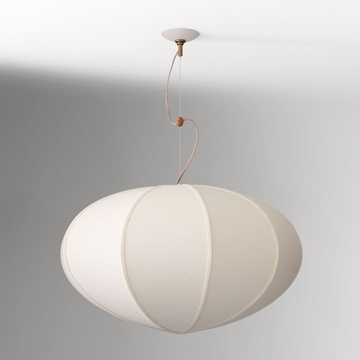 Alvian Pendant Light - Linen Shade with Adjustable Height for Cozy Dining T216