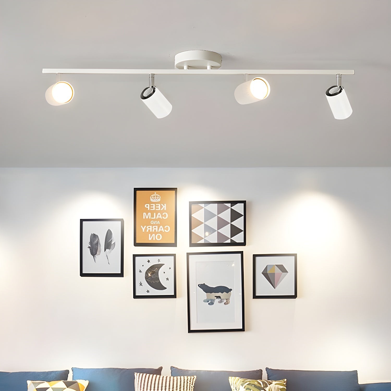 Row Of Multi-Head Metal Ceiling Lights M70
