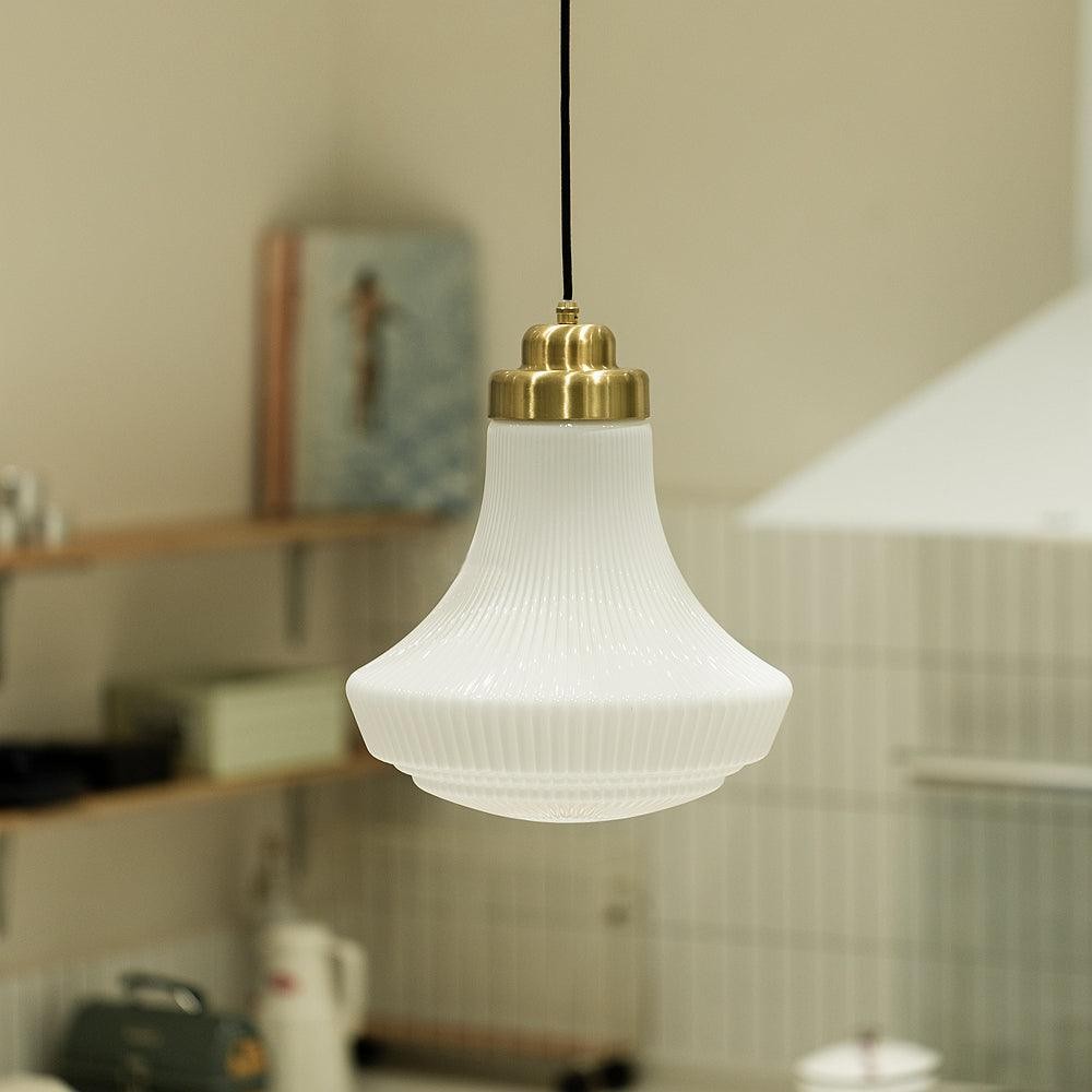Classical Brass Alabaster Glass Pendant Lamp M424