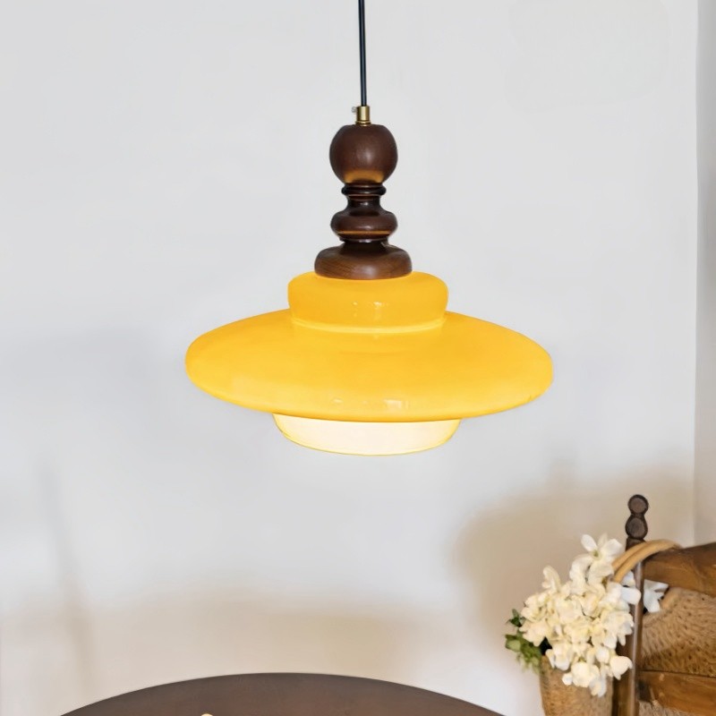 Medieval Cream Glass Pendant Lamp M274