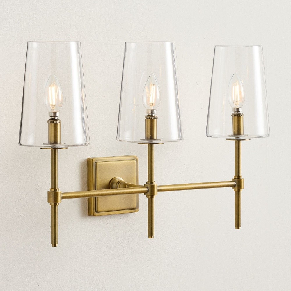 Derlina Multi-Head Candlestick Clear Glass Wall Lamp – Retro Metal Sconce T185