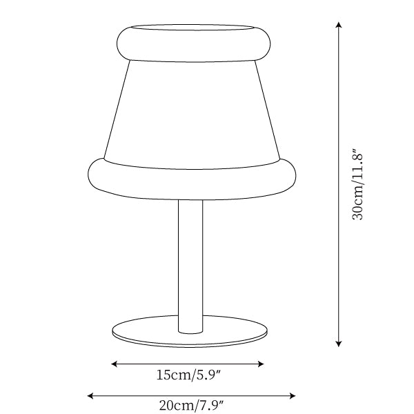 Måltegning for Kreativ Uregelmessig Sylindrisk Bordlampe M49 i Kremfarget