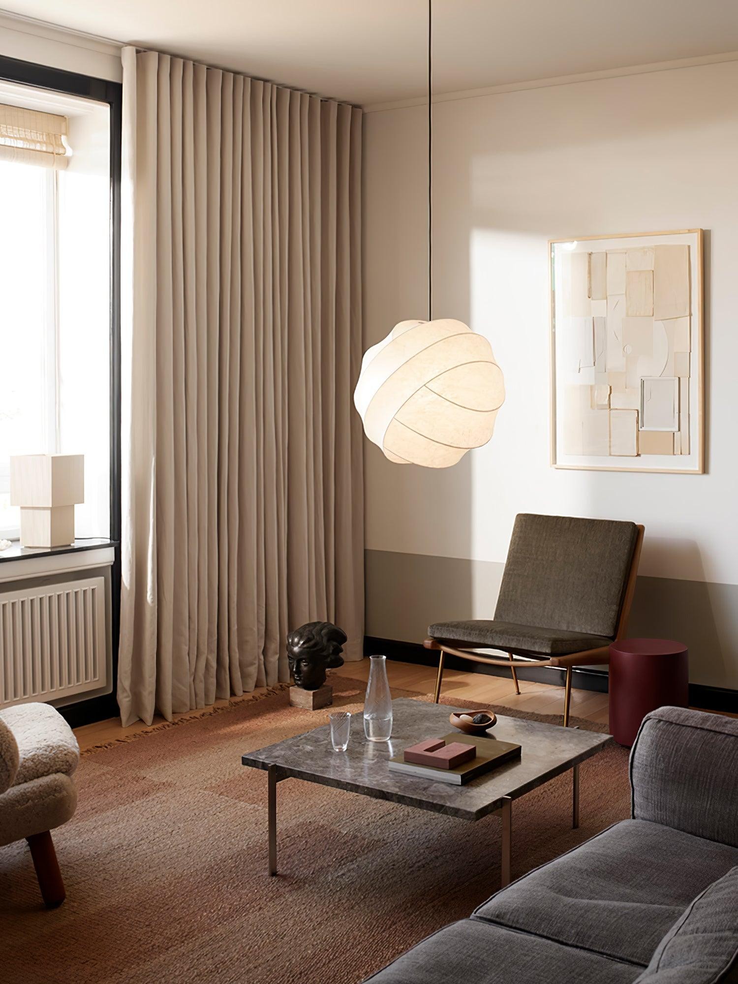 Wabi-Sabi Style Fiber Cocoon Pendant Lamp M505