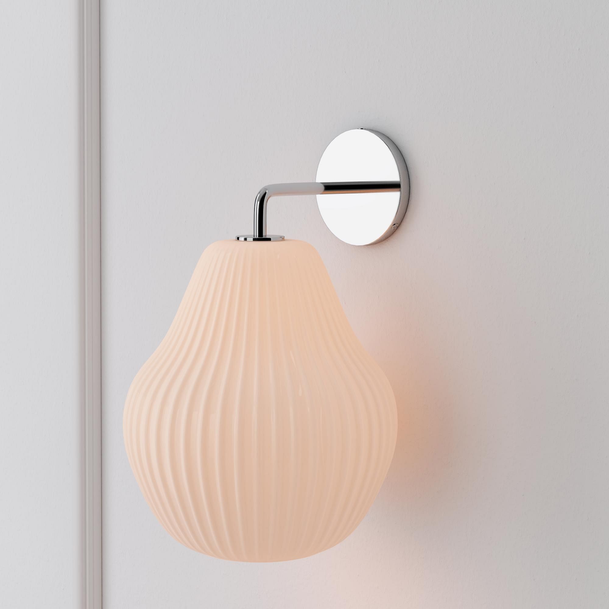 Rivrona Ribbed Glass Wall Sconce - Elegant Modern Lighting for Hallway & Bedroom T220