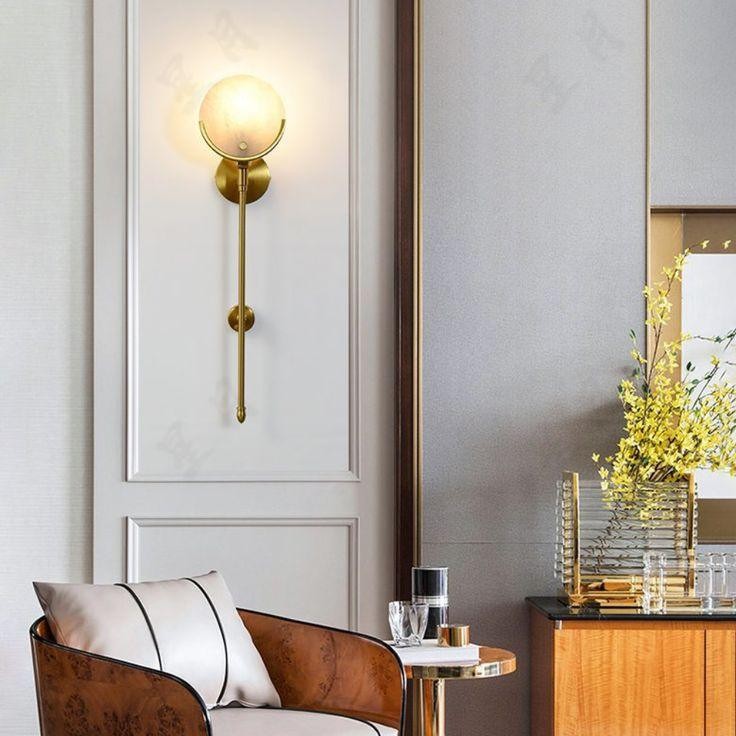 Metal Brass Spherical Bedroom Wall Lamp M88